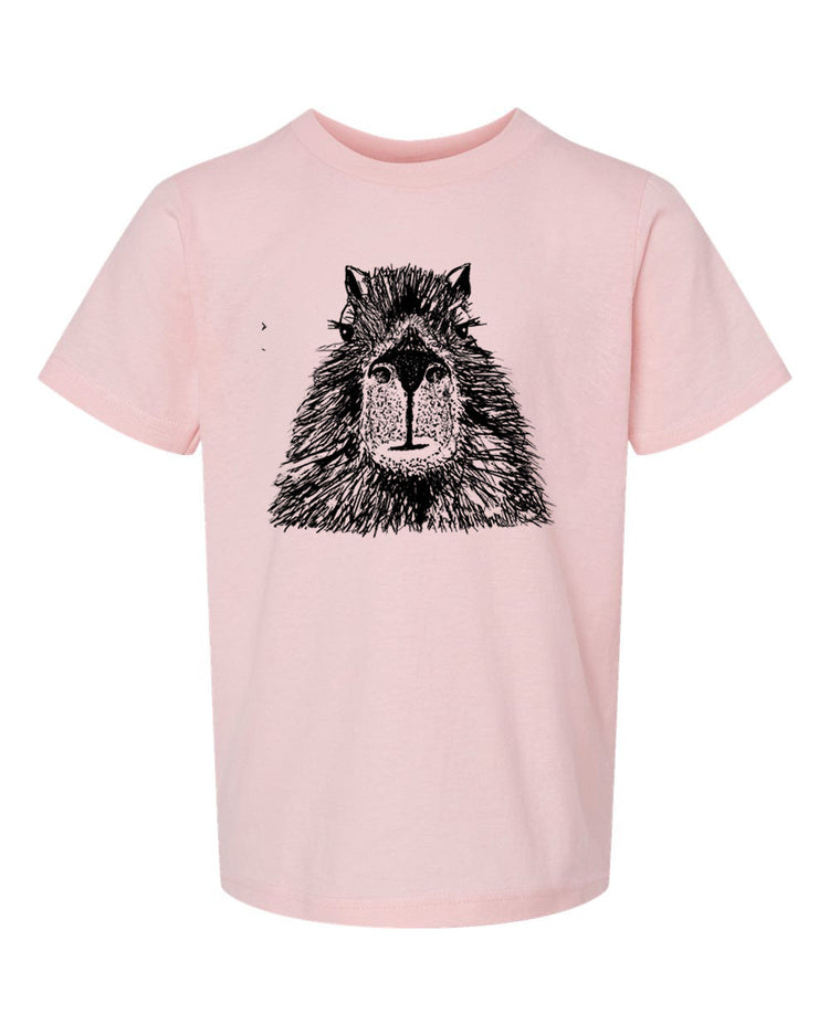 a pink t - shirt with a picture of a bear on it