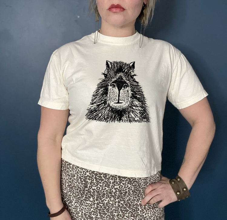 Capybara Screen print animal Boxy Women's Cut Comfort Colors