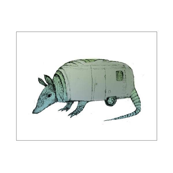 Armadillo Airstream (Airmadillo) Notecard