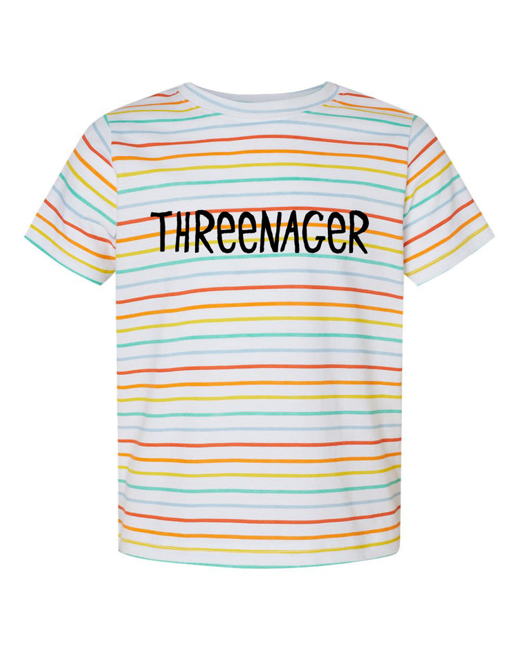 Kids T-Shirt – Threenager Three Year Old Tee | Soft Cotton, Hand Printed Shirt