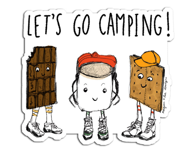 Camp Sticker - Waterproof Laminated Vinyl Decal by Megan Lee Designs - Durable Outdoor Sticker