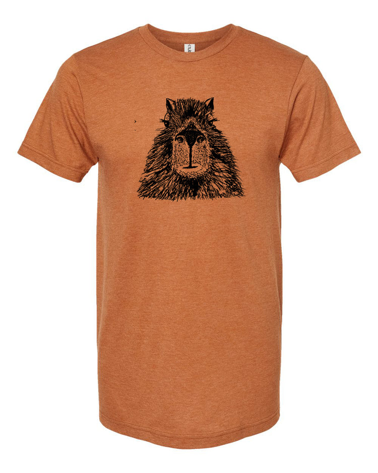 Capybara Unisex Tee – Soft Cotton T-Shirt With Hand Printed Animal Graphic