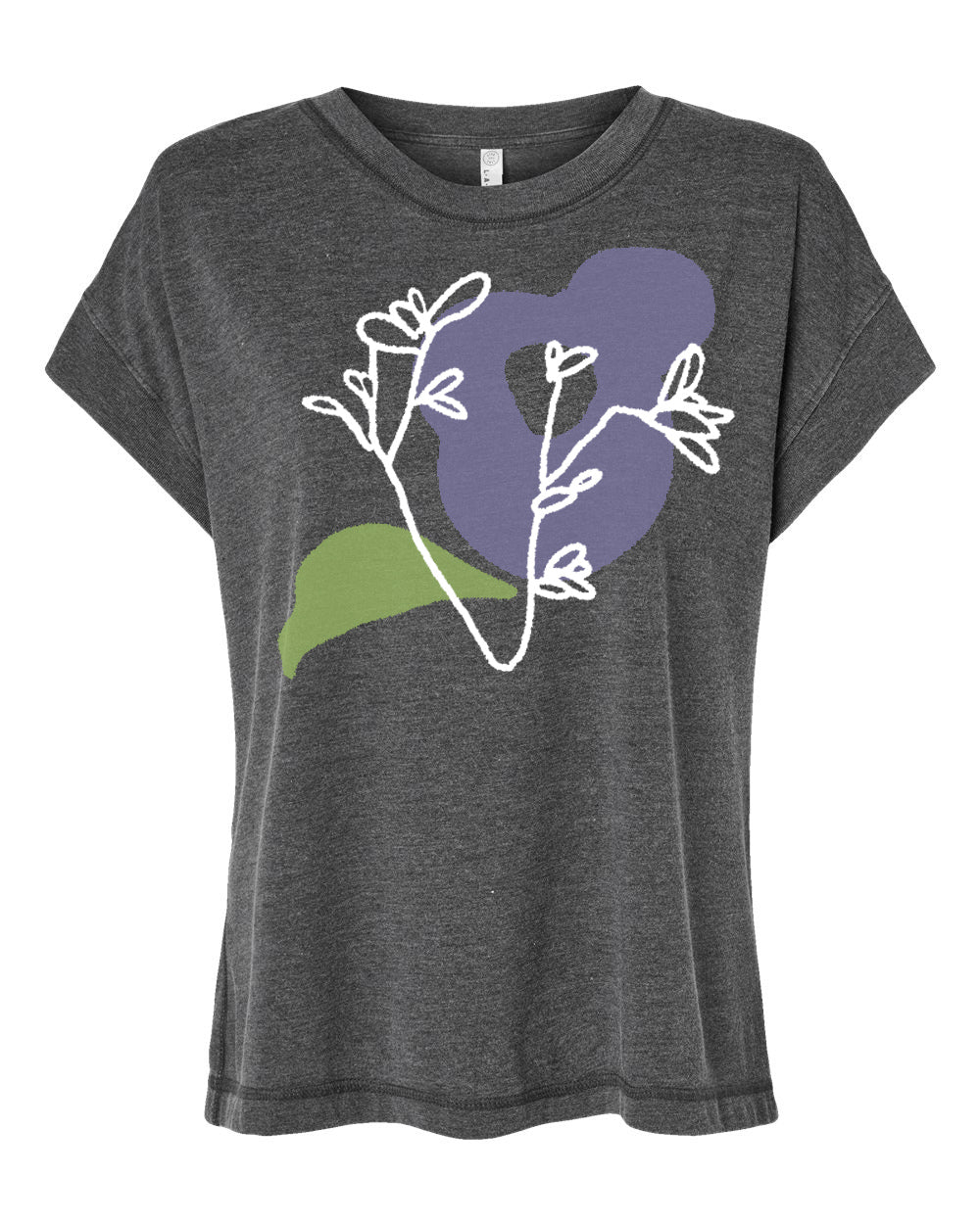 Abstract Floral : Women's Relaxed Vintage Wash Tee (Charcoal)