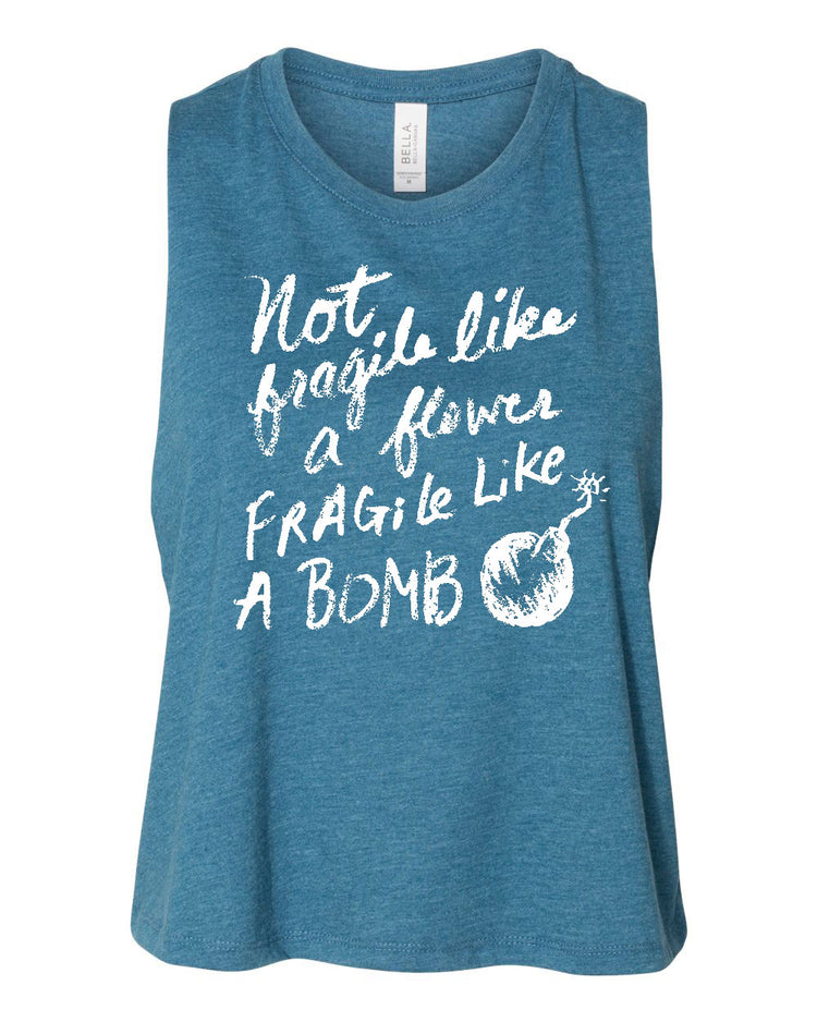 Muscle Crop Tank – Flower Bomb Screen Printed Bella Canvas Soft Cotton Top