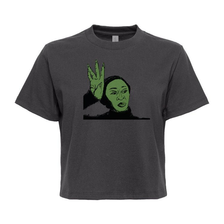 Women's Boxy Crop Tee - Hand Printed Elphaba Shirt | Organic Cotton Tee