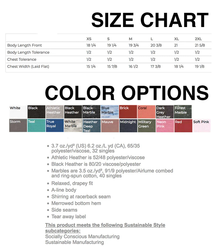 Racerback Tank Top - Love Has No Label Graphic Tee | Soft Cotton Gathered Fit