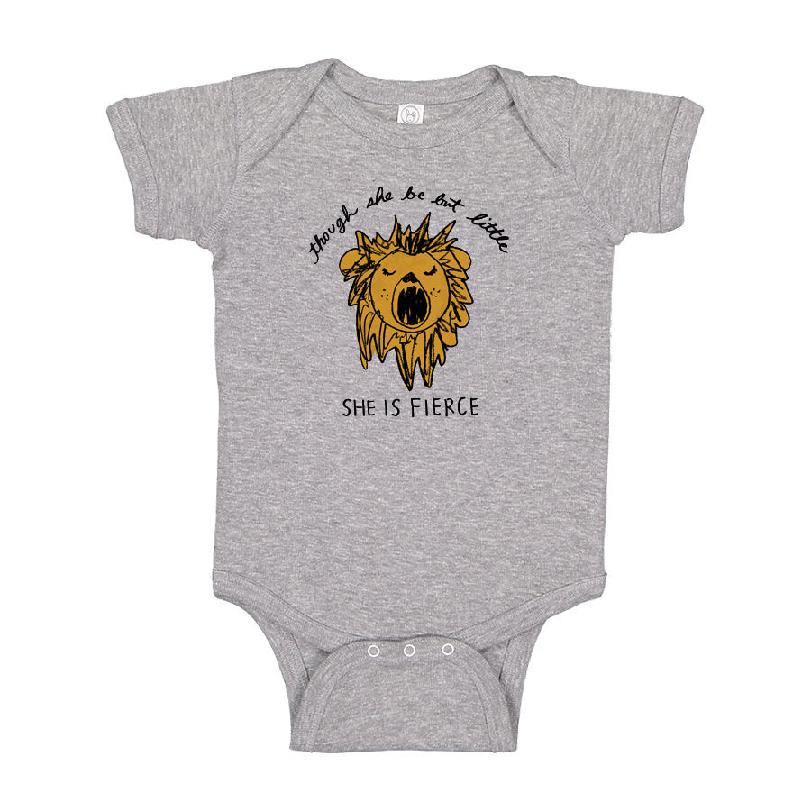 Fierce Lion : Baby Onesie (Heather Gray)