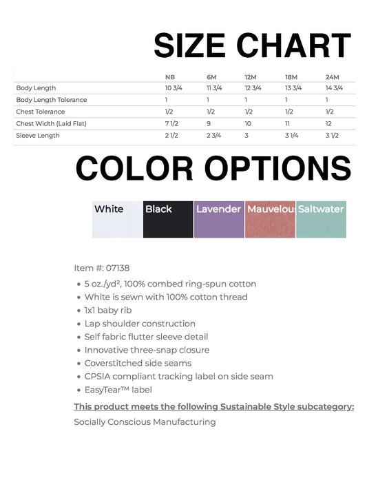 Make your own baby onesie with our designs : Baby Onesie with Flutter Sleeves