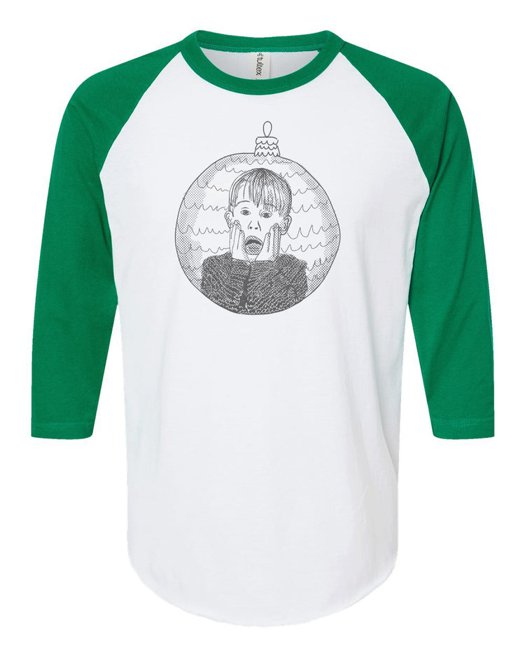 Unisex Baseball Tee – Home Alone Shirt With Hand Drawn Design | Soft Cotton