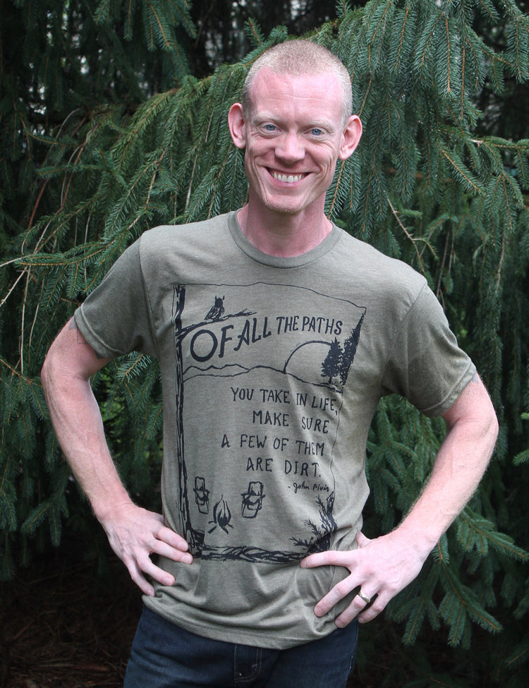 Unisex Tee – Paths Tri Blend Shirt | Soft Nature Lover Hiking Trail Wear