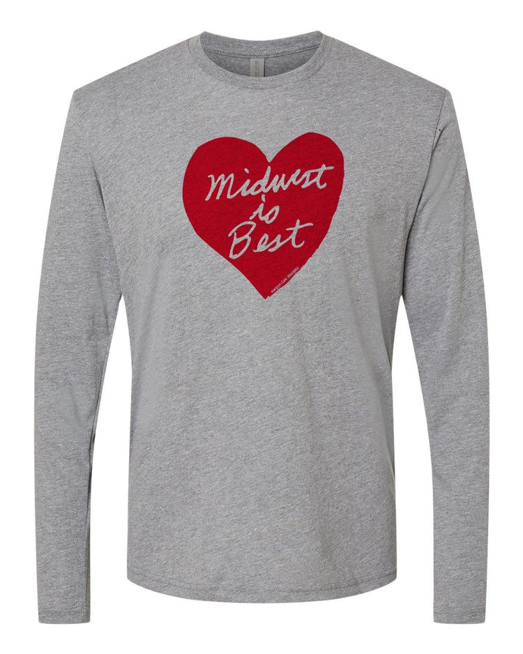Unisex Long Sleeve Tee - Custom Printed Soft Cotton Shirt | Midwest Is Best Design