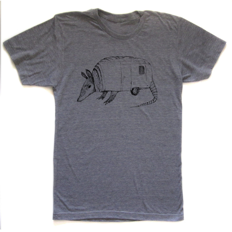 Unisex Tri-Blend Tee – Armadillo T-Shirt | Hand Printed Soft Breathable Fabric