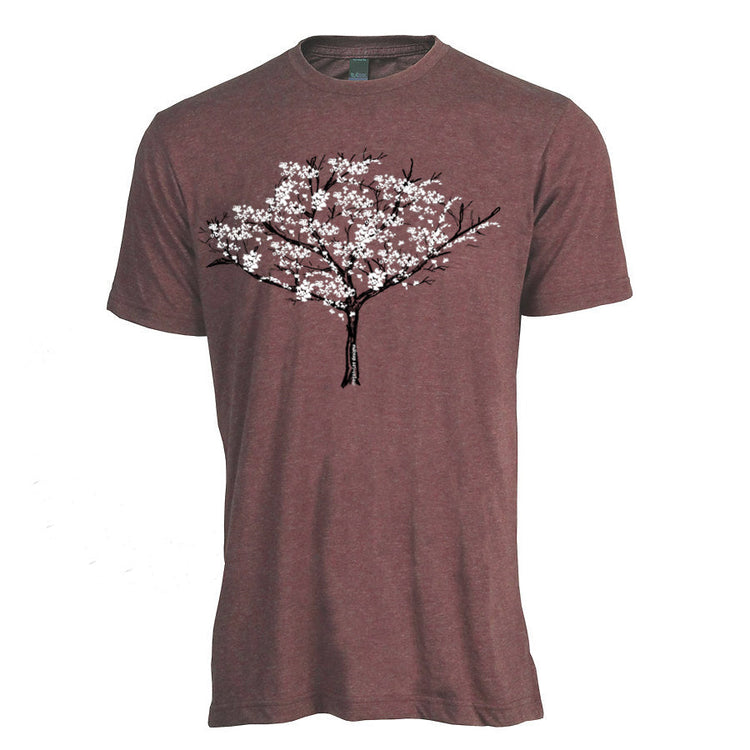 Cherry Blossom Tree Tee – Unisex Soft Cotton Shirt With Hand Printed Floral Design