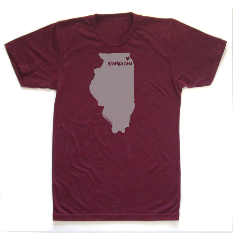 Unisex Tri-Blend Tee – Evanston Love Graphic Shirt | Soft Eco Friendly Apparel