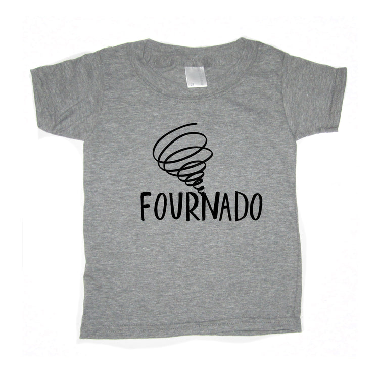 Kids Printed Tee - Fournado Hand Printed Tee With Custom Ink Colors For Toddlers