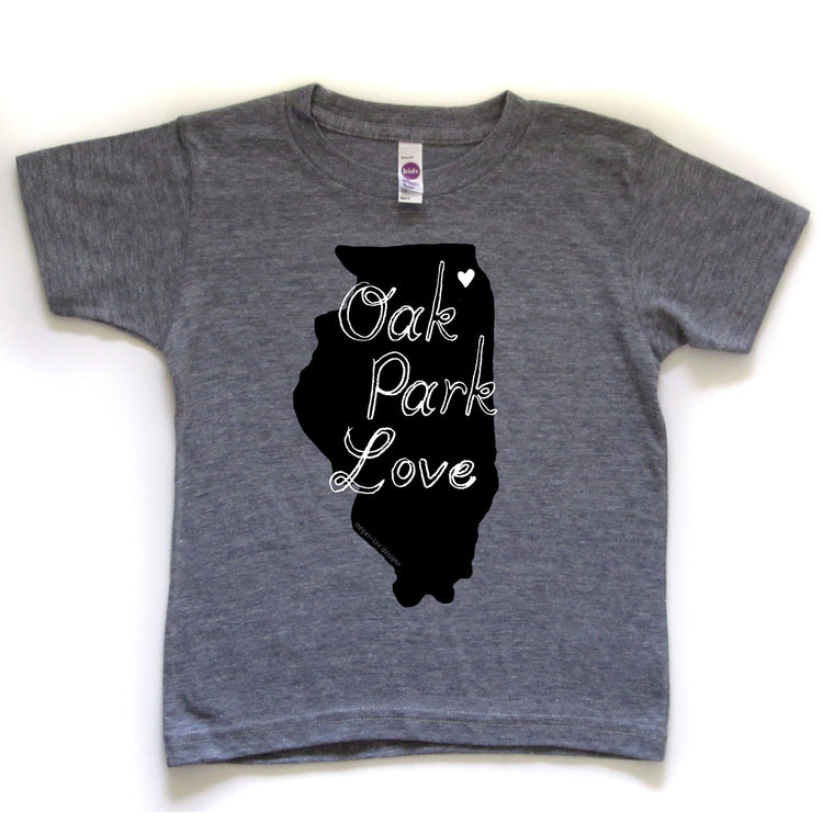 Kids Graphic Tee - Oak Park Love Hand Printed Tee With Soft Breathable Fabric