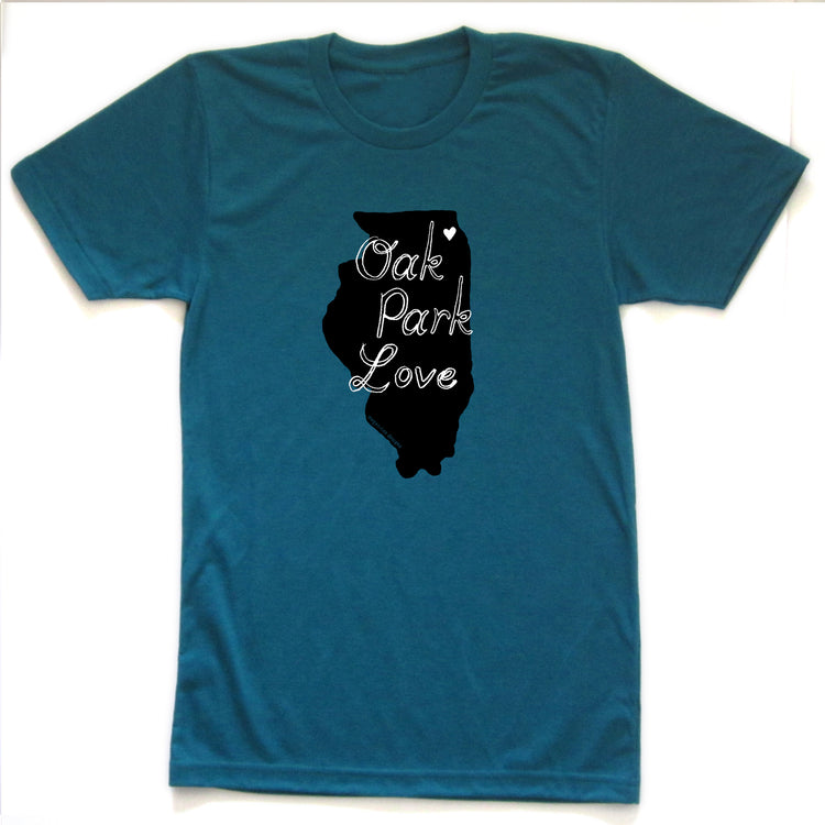 Unisex Love T-Shirt – Oak Park Shirt | Hand Printed Tee With Soft Tri Blend