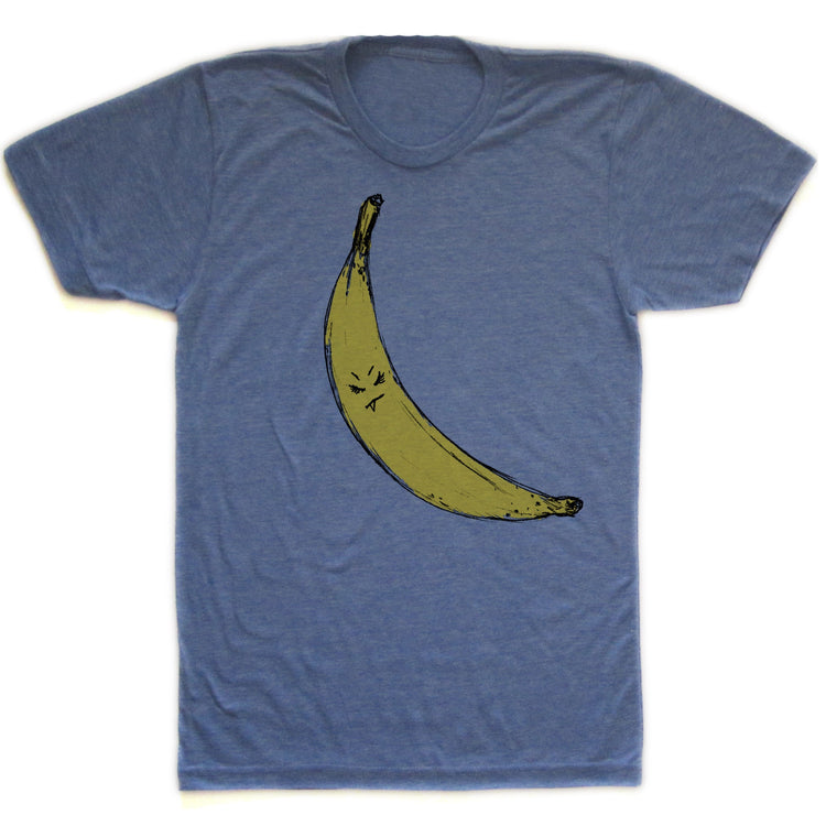 Unisex Tri-Blend Tee – Snaggletooth Banana Graphic T-Shirt With Screen Printed Design