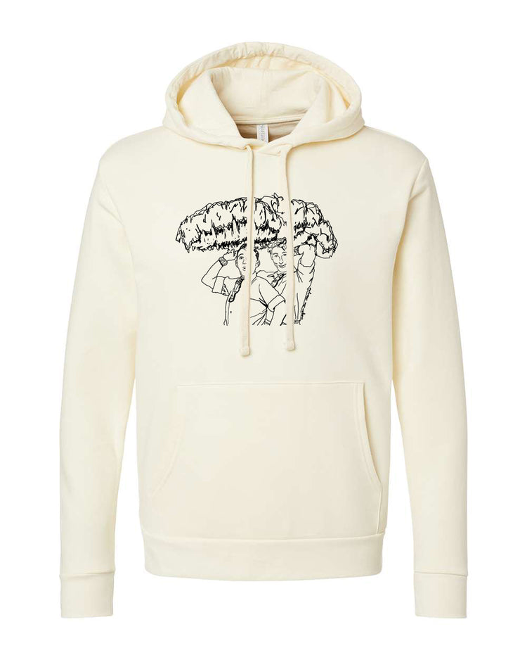 White Christmas Hoodie - Hand Printed Soft Cotton Pullover | Megan Lee Designs