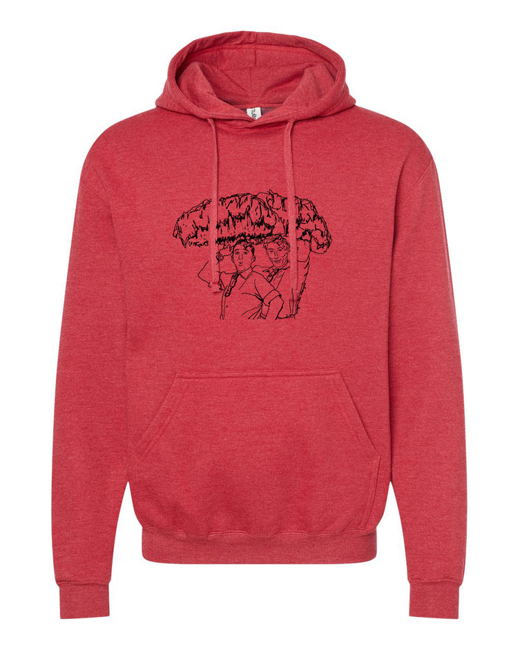 White Christmas Hoodie - Hand Printed Soft Cotton Pullover | Megan Lee Designs