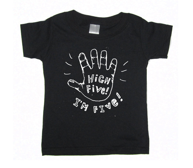 Kids Five Tee - Megan Lee Designs Colorful Casual Cotton Kids Graphic Shirt