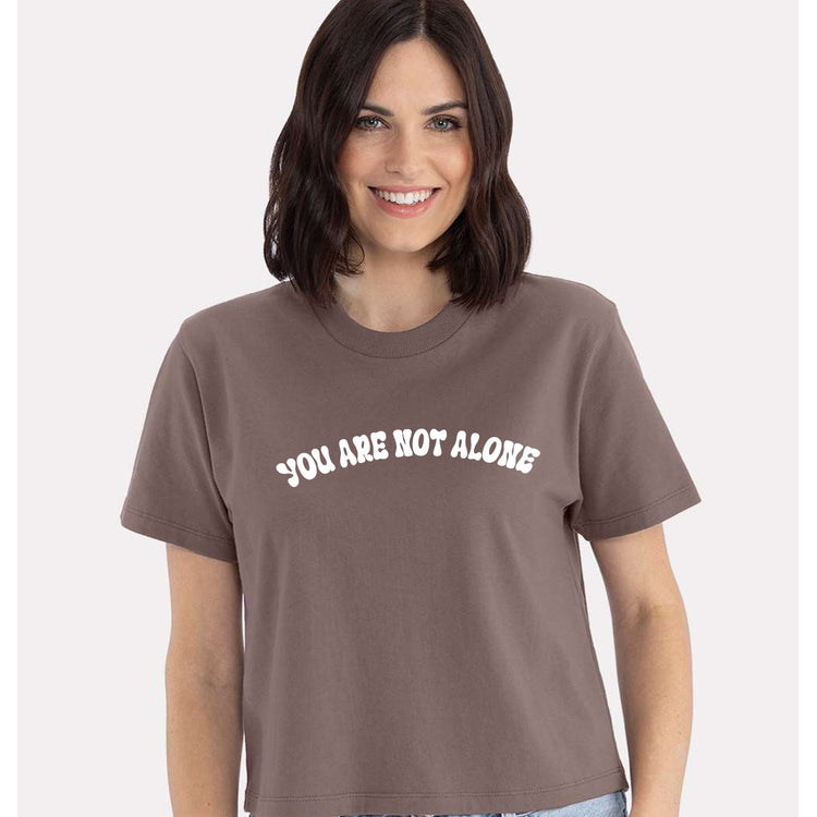 Boxy Cropped Tee – Women's Soft Cotton Shirt | Hand Printed Positivity Top