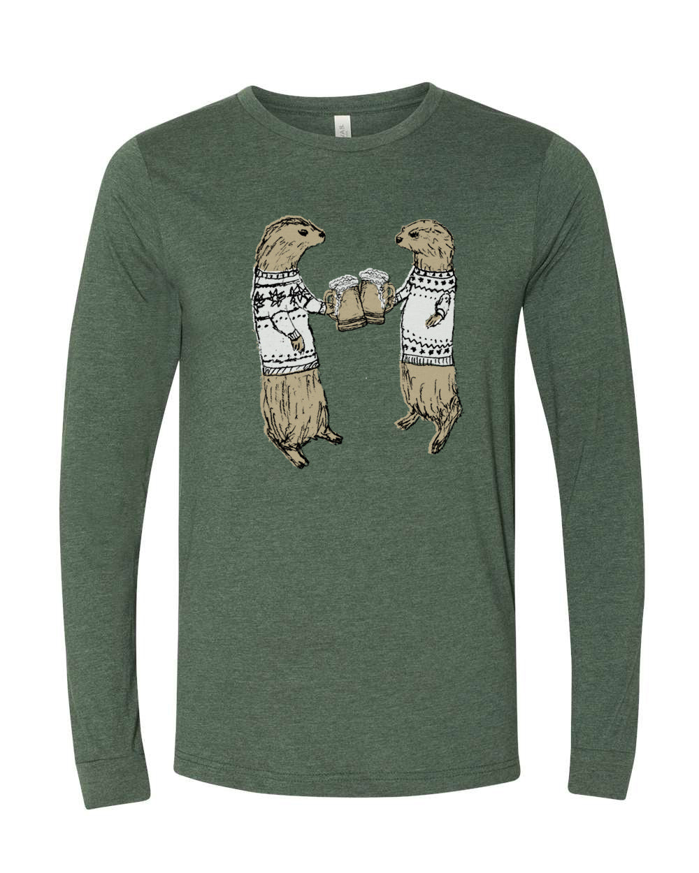 Otters : Unisex Long Sleeve (Heather Forest)