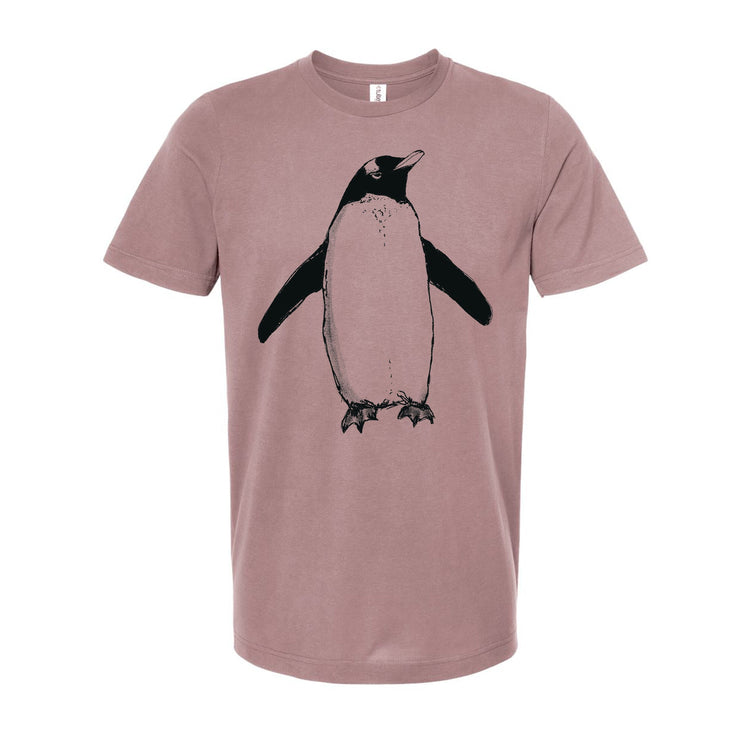 Unisex Penguin Tee – Hand Printed Eco Friendly Shirt With Soft Cotton Fabric