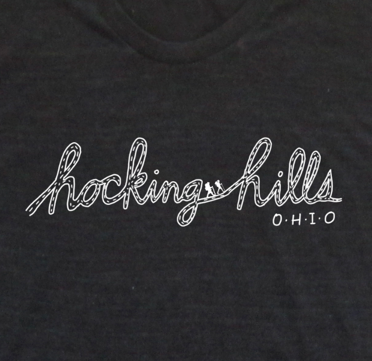 Unisex Tee - Hocking Hills Hiking T-Shirt | Soft Tri Blend, Hand Printed by Megan Lee Designs