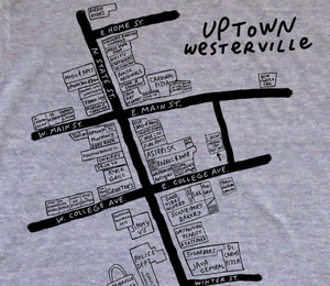 Uptown Westerville Map : V-neck Unisex Tee