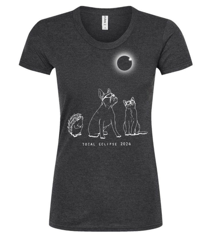 Women's Eclipse Tee - Megan Lee Designs Graphic Tri-Blend Small Fit T-Shirt