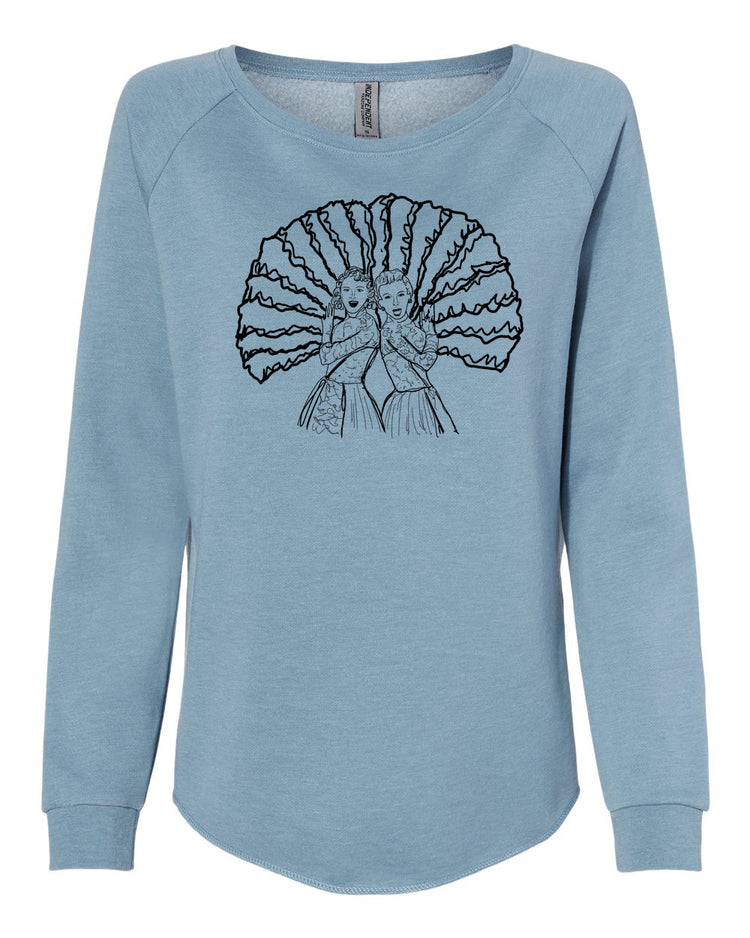 Wave Wash Sweatshirt – Sisters Graphic Crewneck Pullover | Eco Friendly Soft Cotton