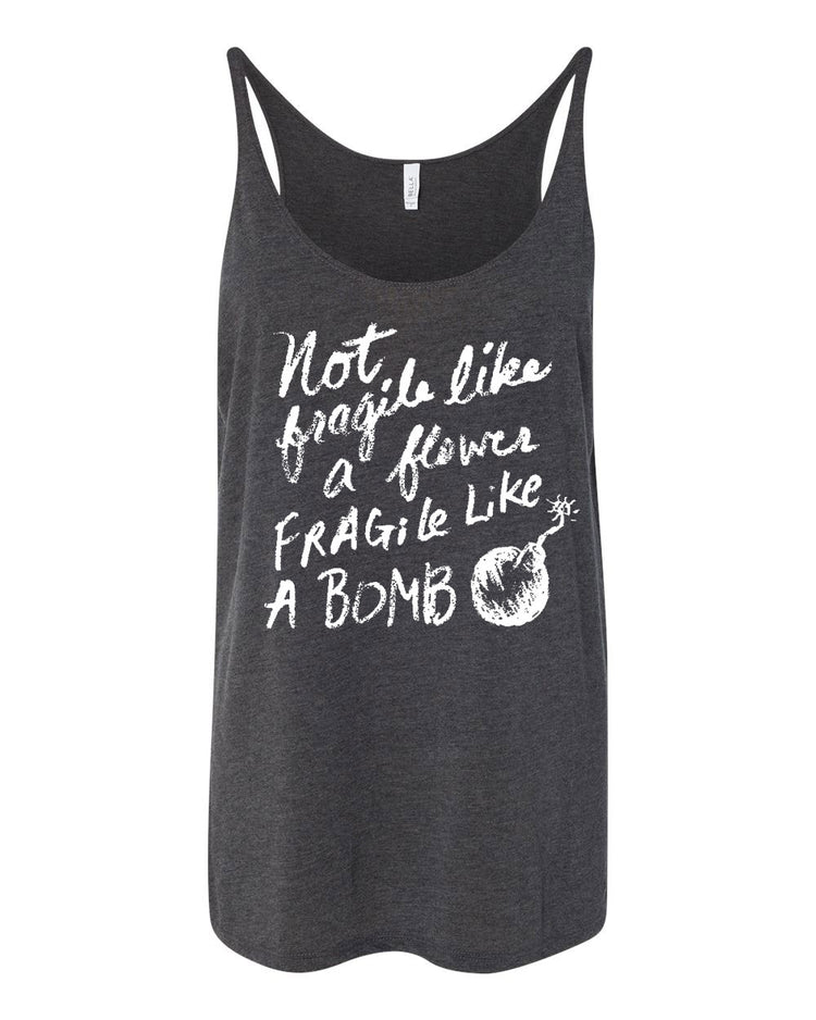 Flower Bomb Tank - Loose Soft Cotton Tank Top For Women | Hand Printed Floral Graphic