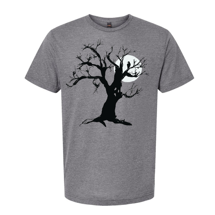 Unisex Spooky Tee – Soft Tri Blend Graphic T Shirt With Spooky Tree Design