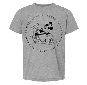 Magical Steamboat Willie : Kids Tee (Heather Gray)