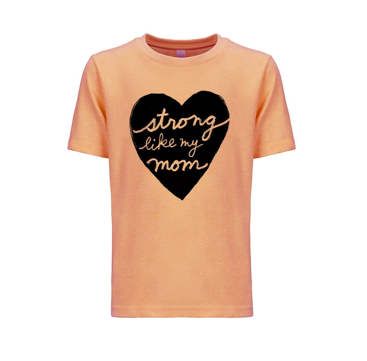 Kids Graphic Tee – Strong Like Mom Shirt | Hand Printed Youth Cotton T-Shirt