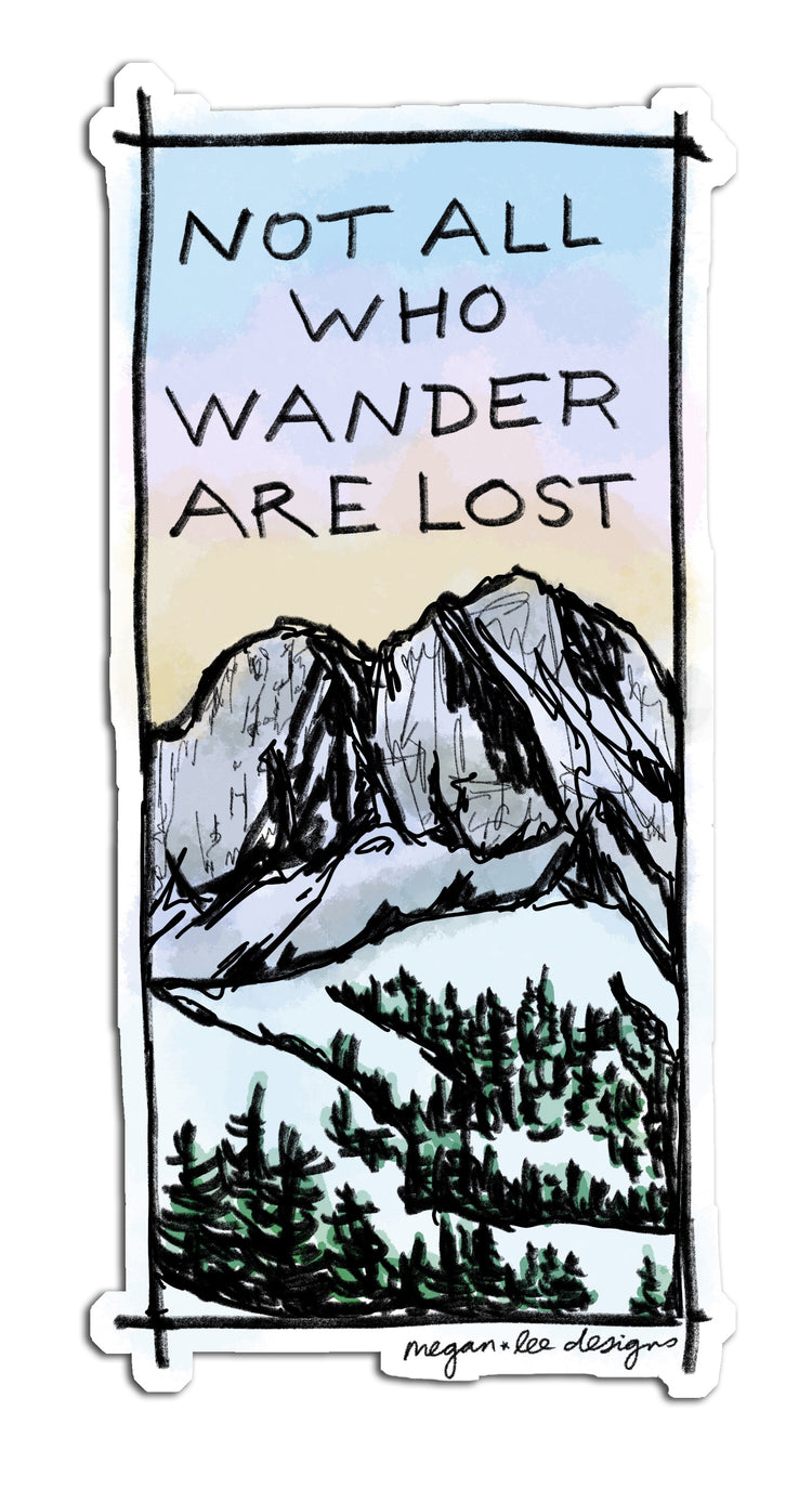 Wanderlust Sticker – Premium Laminated Vinyl Travel Quote Decal by Megan Lee Designs