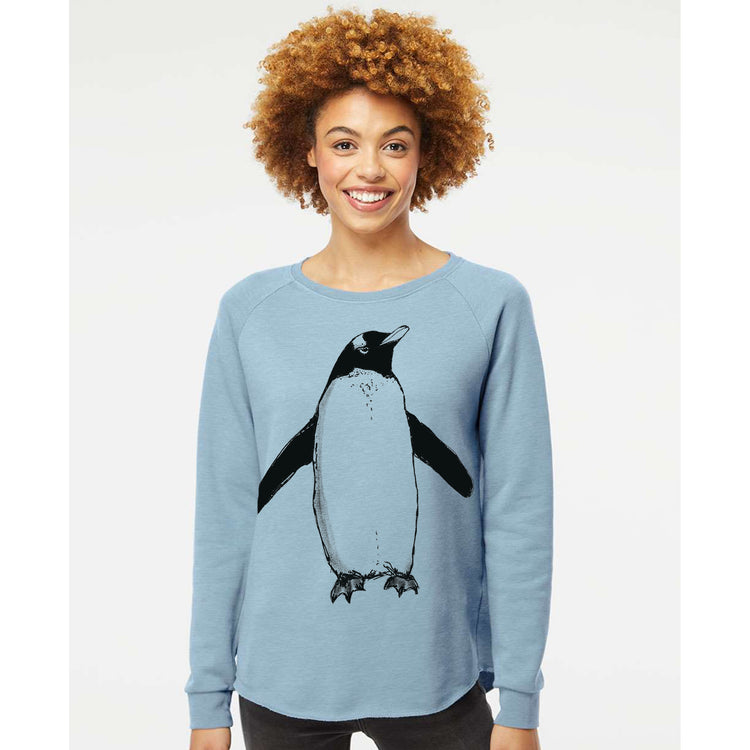 Women's Wave Sweatshirt - Eco Friendly Soft Cotton Graphic Pullover by Megan Lee Designs
