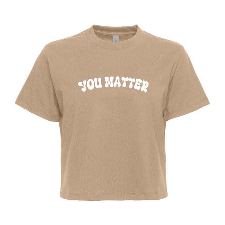 Boxy Cropped Tee - Soft Cotton Women's T-Shirt | Positive Message Graphic Crop Top