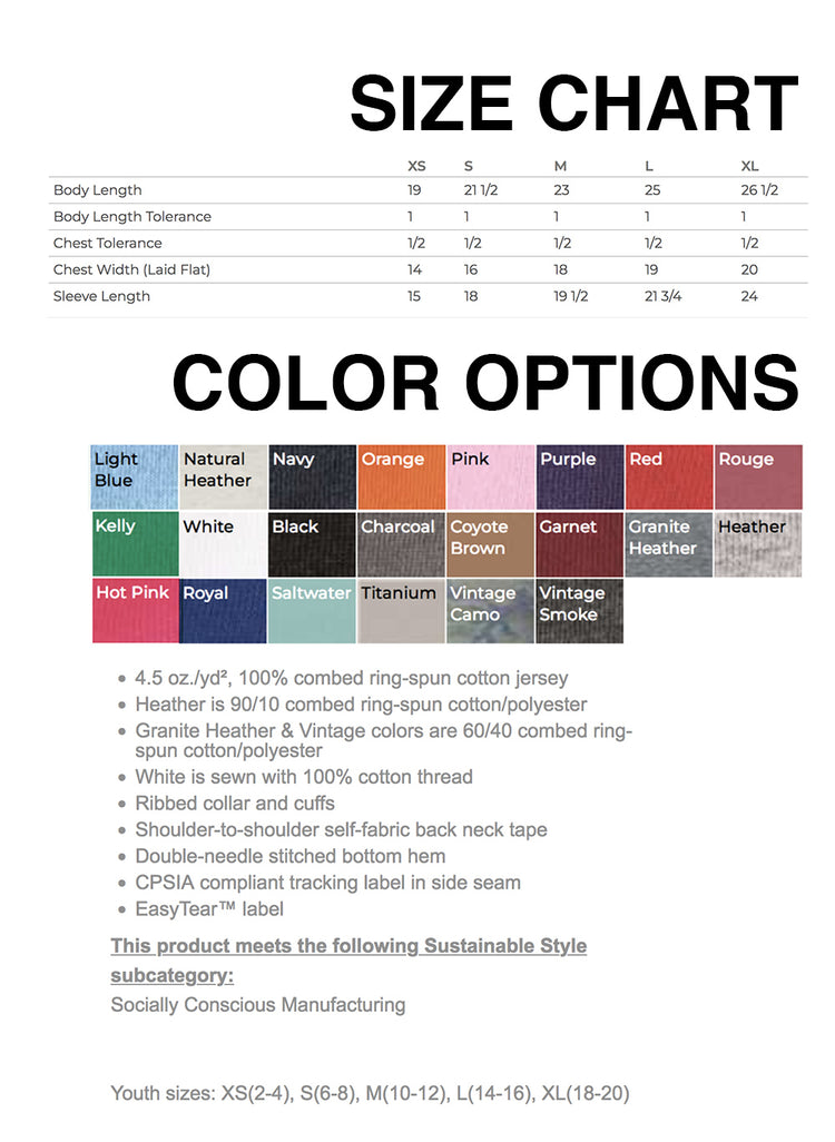 Kids Long Sleeve Tee - Hand Printed Youth Shirt | Eco Friendly Cotton Apparel