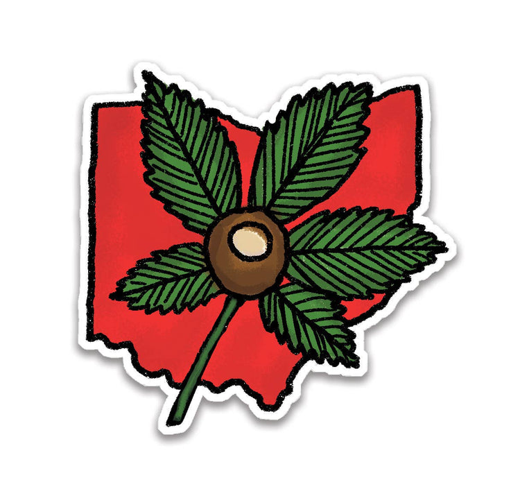 Sticker - Buckeye Ohio OSU - Waterproof Vinyl 3in