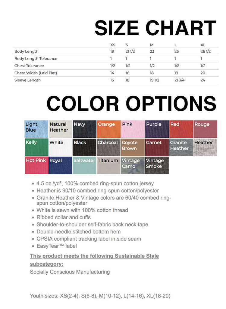 Made to Order Youth Long-Sleeve Tee : You Choose Fabric Color & Design