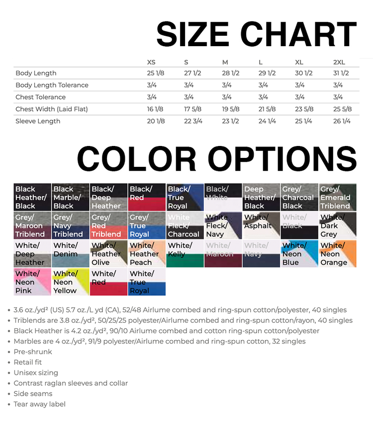 Baseball Tee Shirt - Custom Three Quarter Sleeve Baseball Style Shirt | Soft Cotton Tee