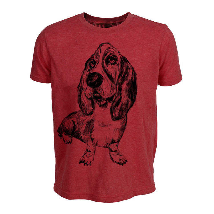 Basset Hound Kids Tee – Soft Cotton Hand Printed Cute Graphic T-Shirt