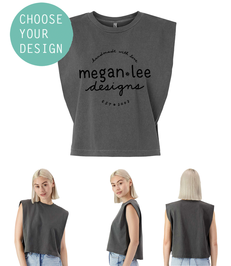 Cropped Muscle Tank – Custom Printed Sleeveless Crop Top by Megan Lee Designs