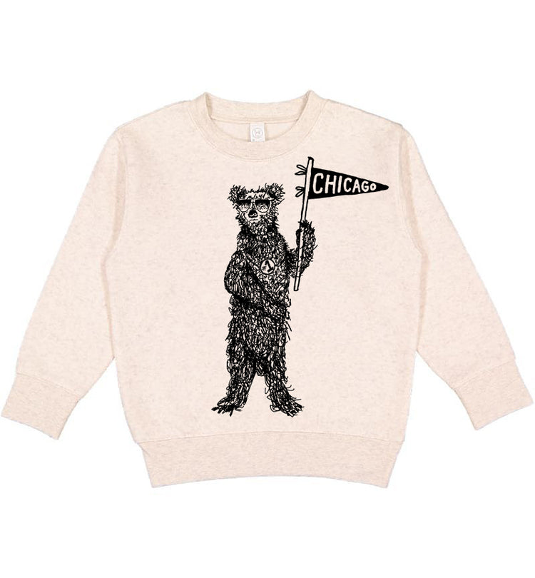 Soft Vintage Pullover Toddler Chicago Bear Screen Print