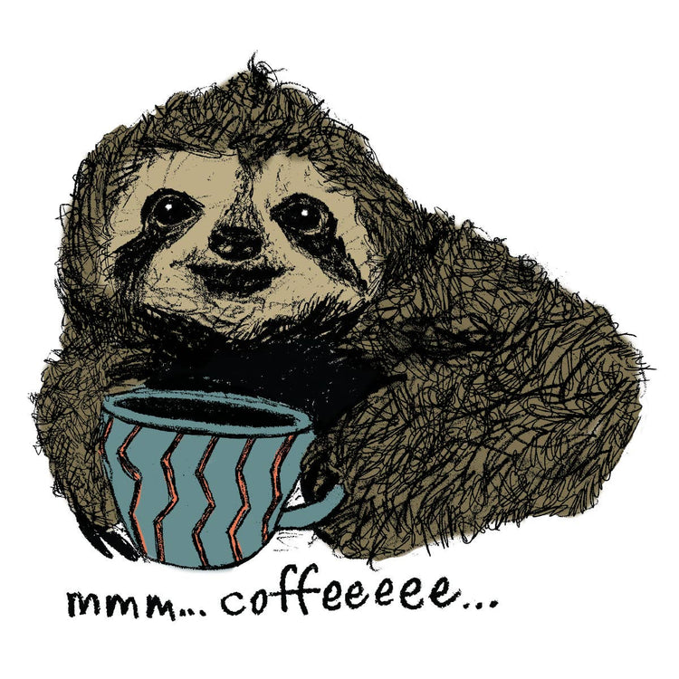 Sticker - Coffee Sloth - Waterproof Vinyl 4in