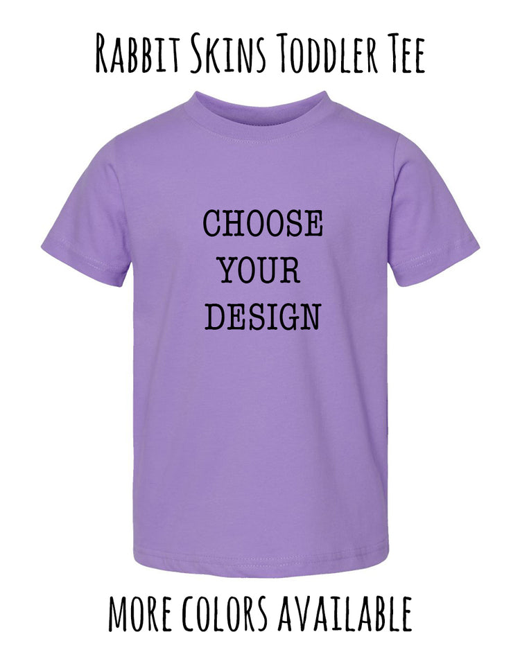 A purple t-shirt with the text "CHOOSE YOUR DESIGN" printed on it.
