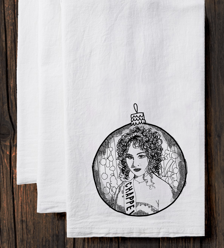 Chappell Roan Tea Towel – Hand Printed Cotton Kitchen Linen Decor 20x30 Inches