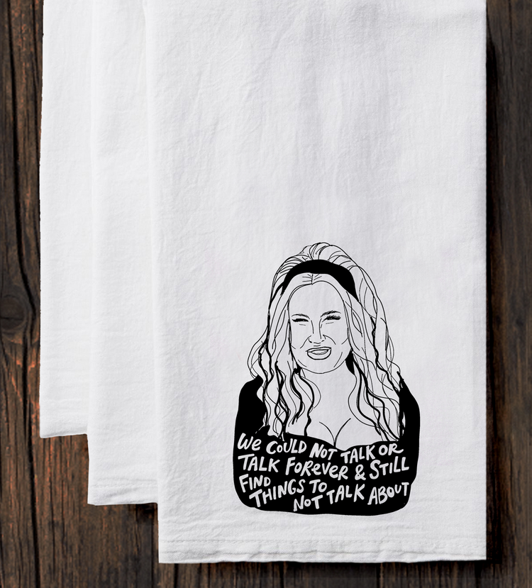 Cotton Tea Towel – Jennifer Coodlige Hand Printed Kitchen Linen with Loop Hanging
